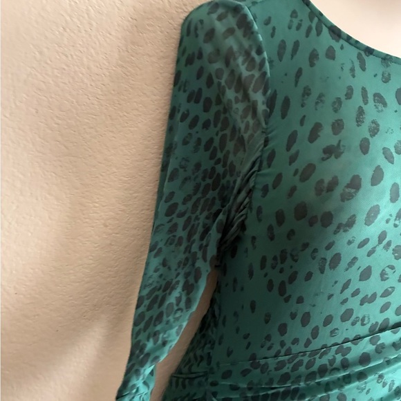 Free People Katana Green Animal Print Mini Dress XL - Picture 6 of 14